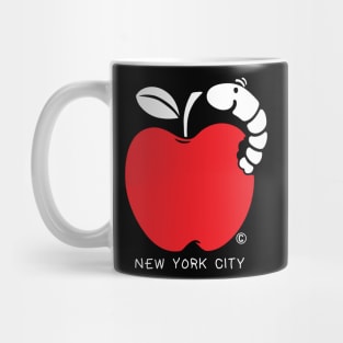 New York City Cute Wormy Apple Mug